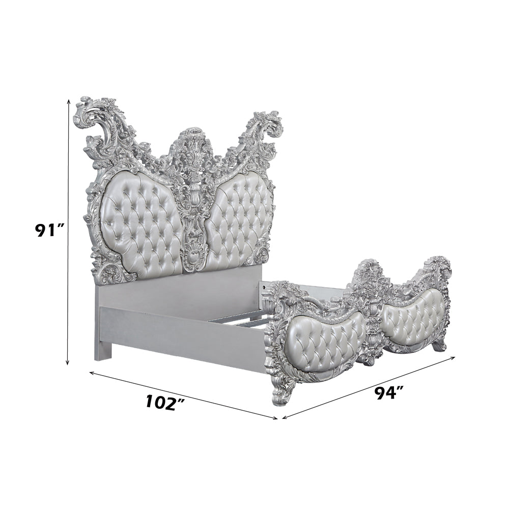 Valkyrie Light Gold & Gray Eastern King Bed - Ornate Home