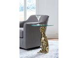 Vallain Antique Gold Accent Table - Ornate Home