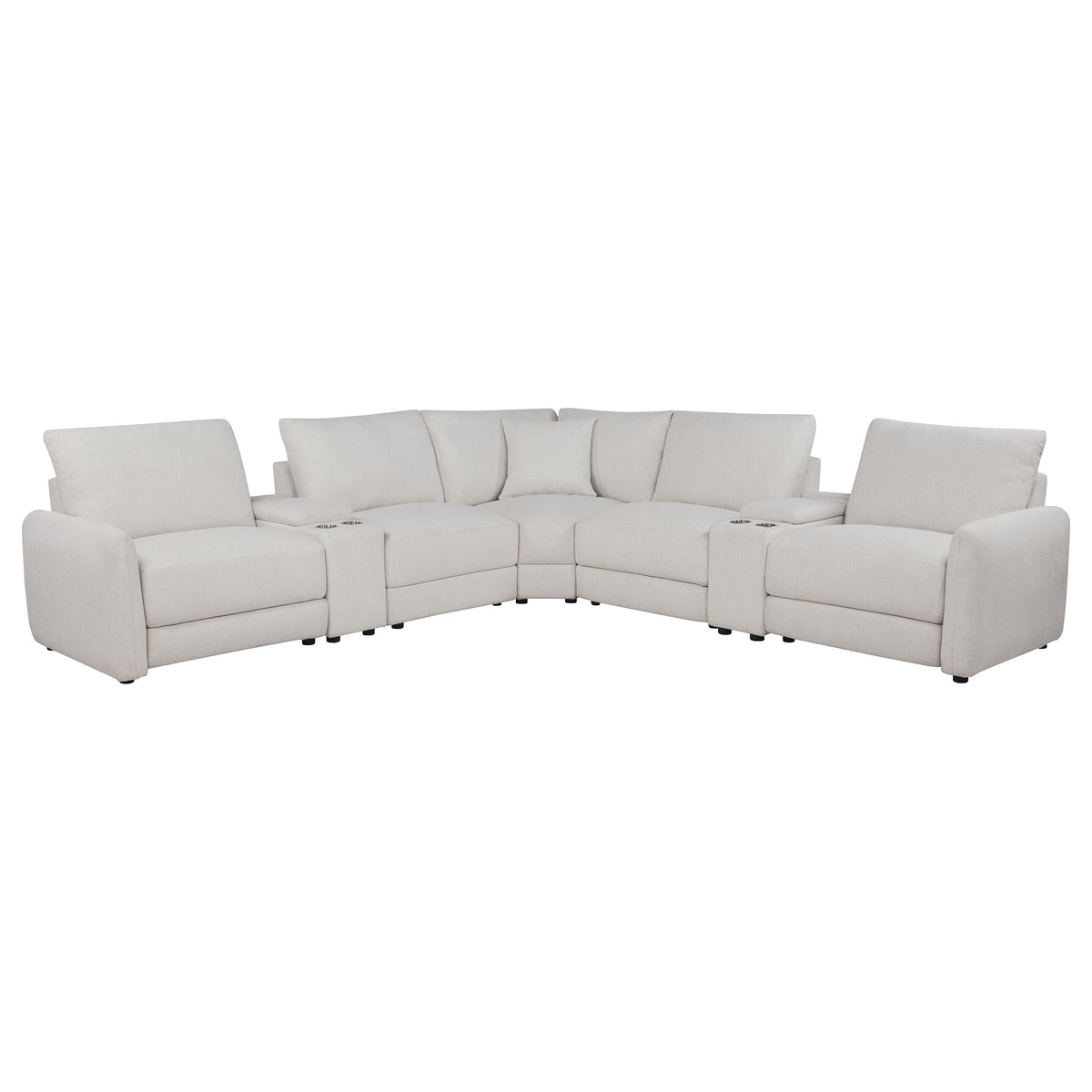 Valle Pearl 7-Piece L-shaped Power Reclining Sectional With Dual Consoles - Ornate Home