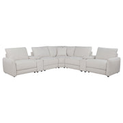 Valle Pearl 7-Piece L-shaped Power Reclining Sectional With Dual Consoles - Ornate Home