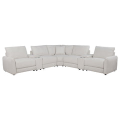 Valle Pearl 7-Piece L-shaped Power Reclining Sectional With Dual Consoles - Ornate Home