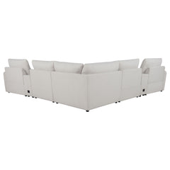 Valle Pearl 7-Piece L-shaped Power Reclining Sectional With Dual Consoles - Ornate Home