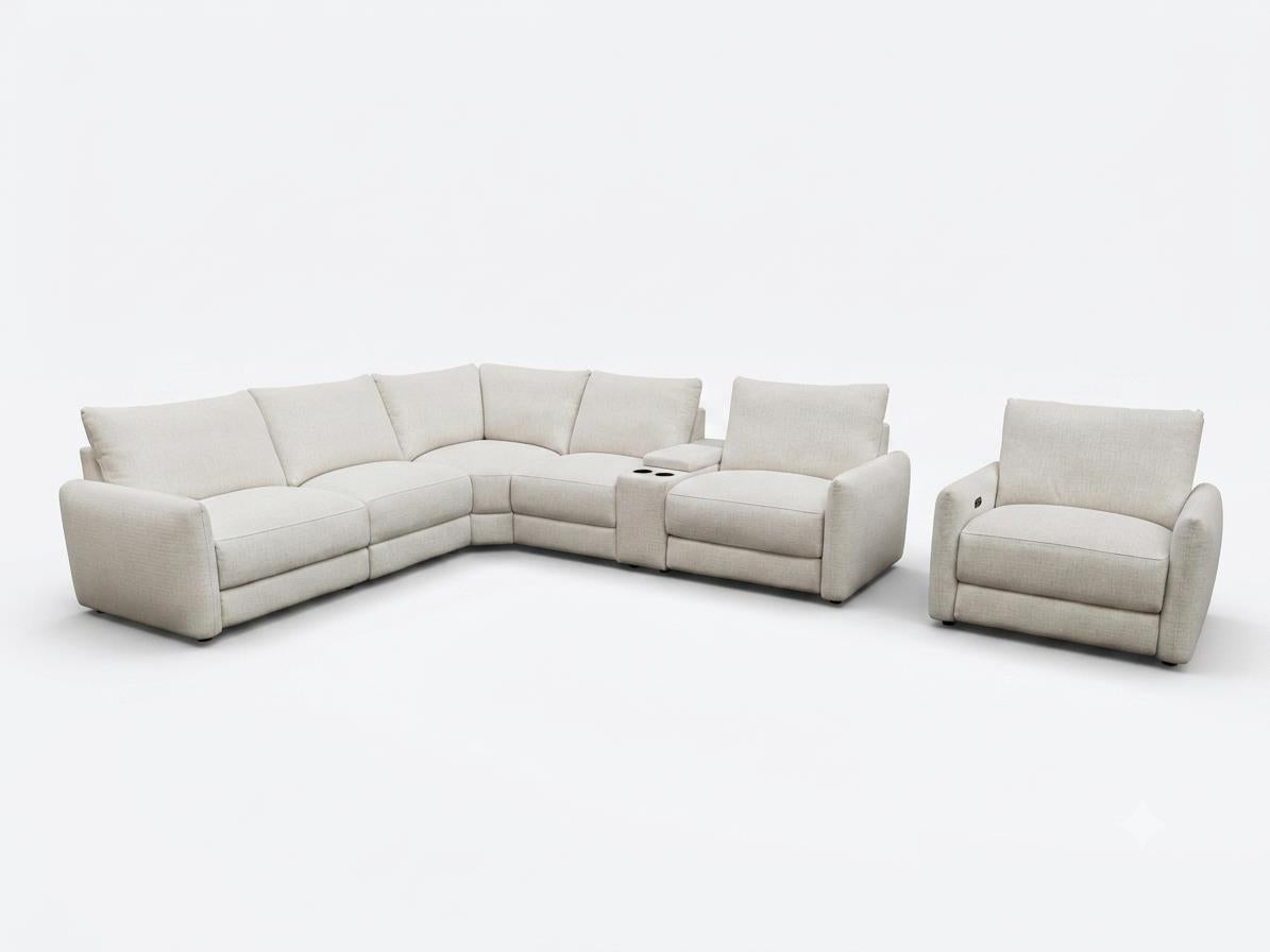 Valle Pearl HP0426 Power Sectional 5 Pc Set - Ornate Home