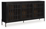Vallisburg Black/Natural Accent Cabinet (Online Special Price) - Ornate Home