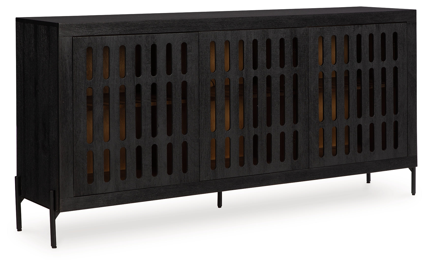 Vallisburg Black/Natural Accent Cabinet (Online Special Price) - Ornate Home