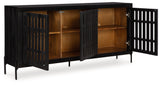 Vallisburg Black/Natural Accent Cabinet (Online Special Price) - Ornate Home