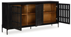 Vallisburg Black/Natural Accent Cabinet - Ornate Home