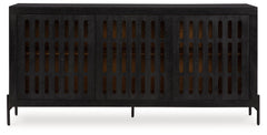 Vallisburg Black/Natural Accent Cabinet - Ornate Home