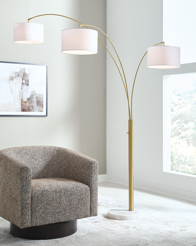 Valo Gold Finish Arc Lamp - Ornate Home