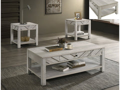 Valor Distressed White 3-Piece Cocktail Set - Ornate Home