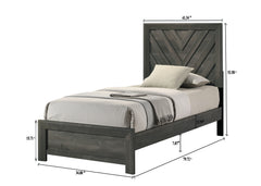 Valor Grey Twin Panel Bed - Ornate Home