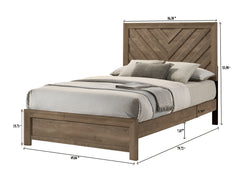 Valor Light Brown Full Panel Bed - Ornate Home