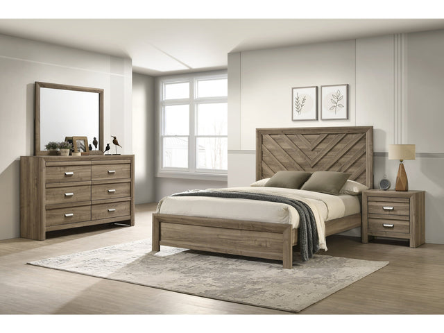Valor Light Brown Panel Bedroom Set - Ornate Home