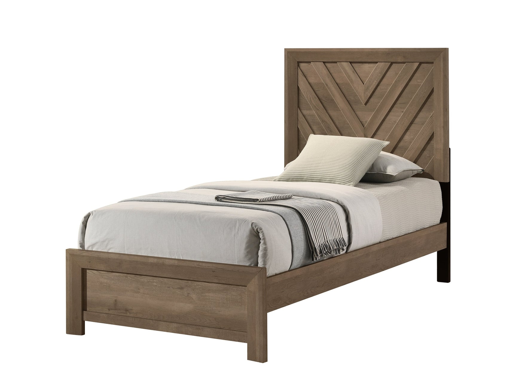 Valor Light Brown Twin Panel Bed - Ornate Home