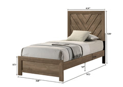 Valor Light Brown Twin Panel Bed - Ornate Home