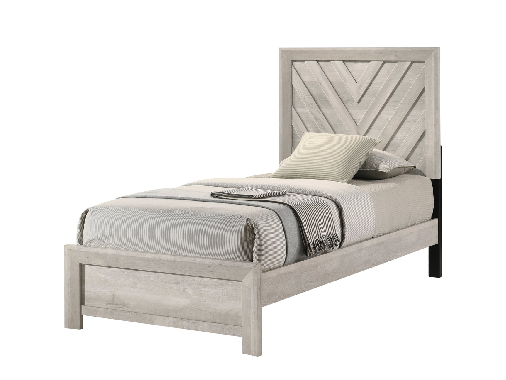 Valor Weathered Wood Twin Panel Bed - Ornate Home