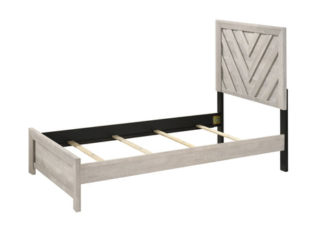 Valor Weathered Wood Twin Panel Bed - Ornate Home