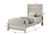 Valor Weathered Wood Twin Panel Bed - Ornate Home