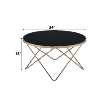 Valora Champagne & Black Glass Coffee Table - Ornate Home