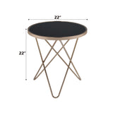 Valora Champagne & Black Glass End Table - Ornate Home