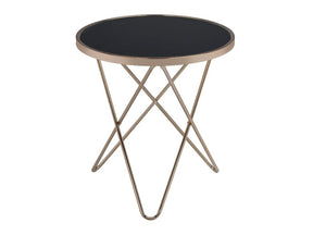 Valora Champagne & Black Glass End Table - Ornate Home