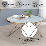 Valora Champagne & Frosted Glass Coffee Table - Ornate Home