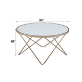 Valora Champagne & Frosted Glass Coffee Table - Ornate Home
