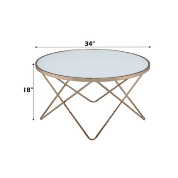 Valora Champagne & Frosted Glass Coffee Table - Ornate Home