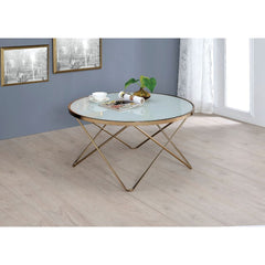 Valora Champagne & Frosted Glass Coffee Table - Ornate Home