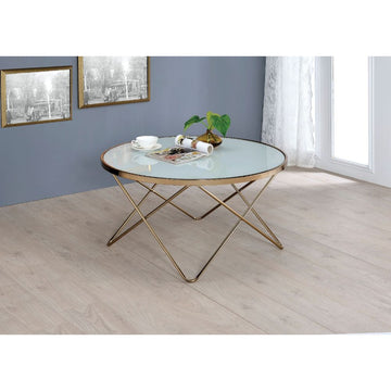 Valora Champagne & Frosted Glass Coffee Table - Ornate Home