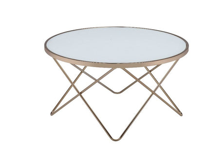 Valora Champagne & Frosted Glass Coffee Table - Ornate Home