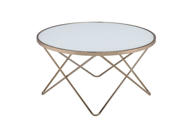 Valora Champagne & Frosted Glass Coffee Table - Ornate Home
