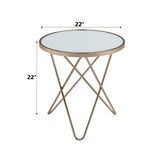 Valora Champagne & Frosted Glass End Table - Ornate Home