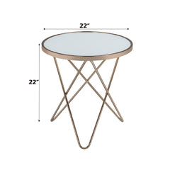 Valora Champagne & Frosted Glass End Table - Ornate Home