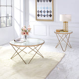 Valora Champagne & Frosted Glass End Table - Ornate Home