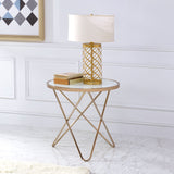 Valora Champagne & Frosted Glass End Table - Ornate Home