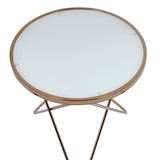 Valora Champagne & Frosted Glass End Table - Ornate Home