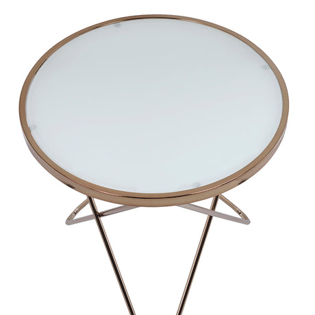 Valora Champagne & Frosted Glass End Table - Ornate Home