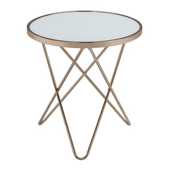 Valora Champagne & Frosted Glass End Table - Ornate Home