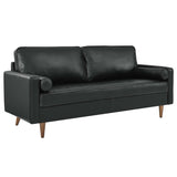 Valour Black Leather Sofa - Ornate Home