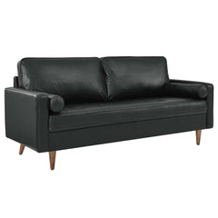 Valour Black Leather Sofa - Ornate Home