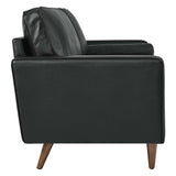 Valour Black Leather Sofa - Ornate Home