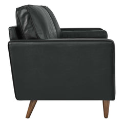 Valour Black Leather Sofa - Ornate Home