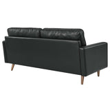 Valour Black Leather Sofa - Ornate Home
