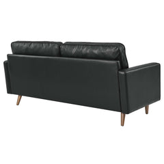 Valour Black Leather Sofa - Ornate Home