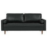 Valour Black Leather Sofa - Ornate Home
