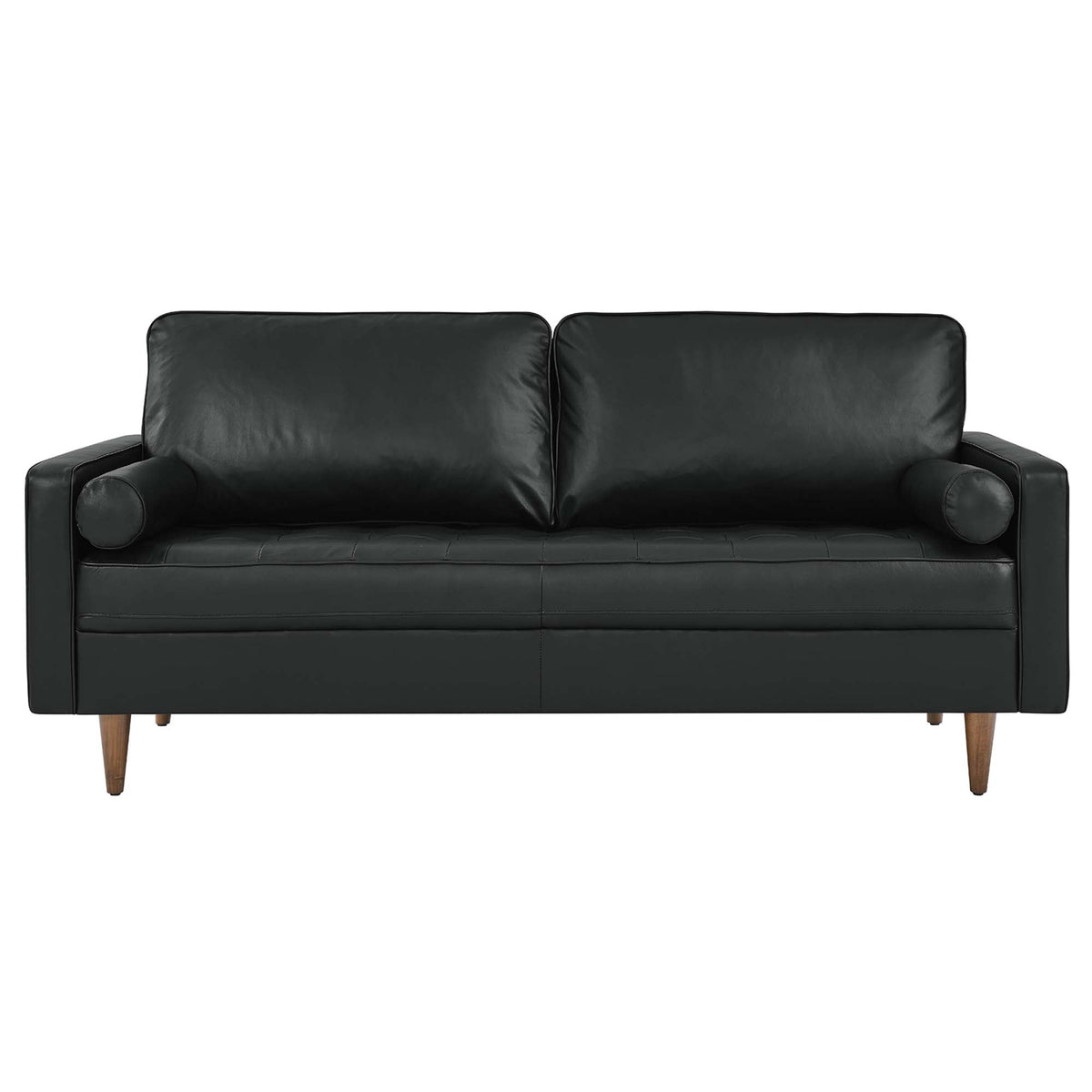 Valour Black Leather Sofa - Ornate Home