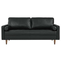 Valour Black Leather Sofa - Ornate Home