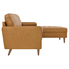 Valour Tan 98" Leather Sectional Sofa - Ornate Home