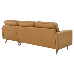 Valour Tan 98" Leather Sectional Sofa - Ornate Home